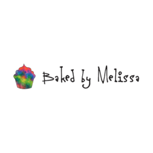 colorful cupcake bakery logo - baked by melissa bakery